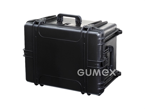 Vodotěsný kufr MAX, výška 687mm (620mm), šířka 528mm (460mm), hloubka 366mm (340mm), IP67, PP, bez výplně, 2 kolečka, černý